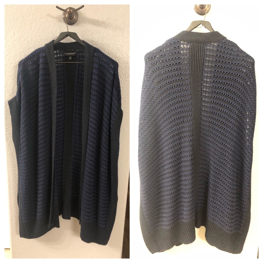 18/20 Lane Bryant Navy/Black Knit Long Sweater